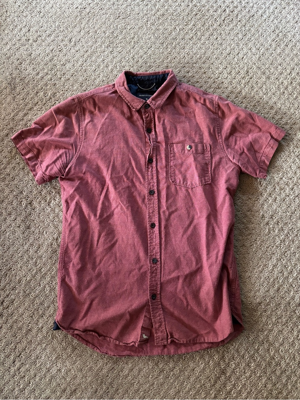 Modern Amusement Men’s Button Down Short Sleeve Shirt